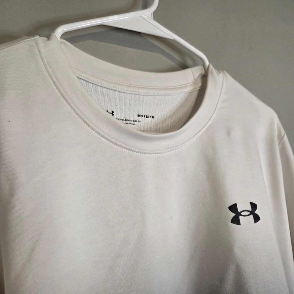 Under Armour Ombre Training Shirt Womens Medium White Gray Long Sleeve Pullover